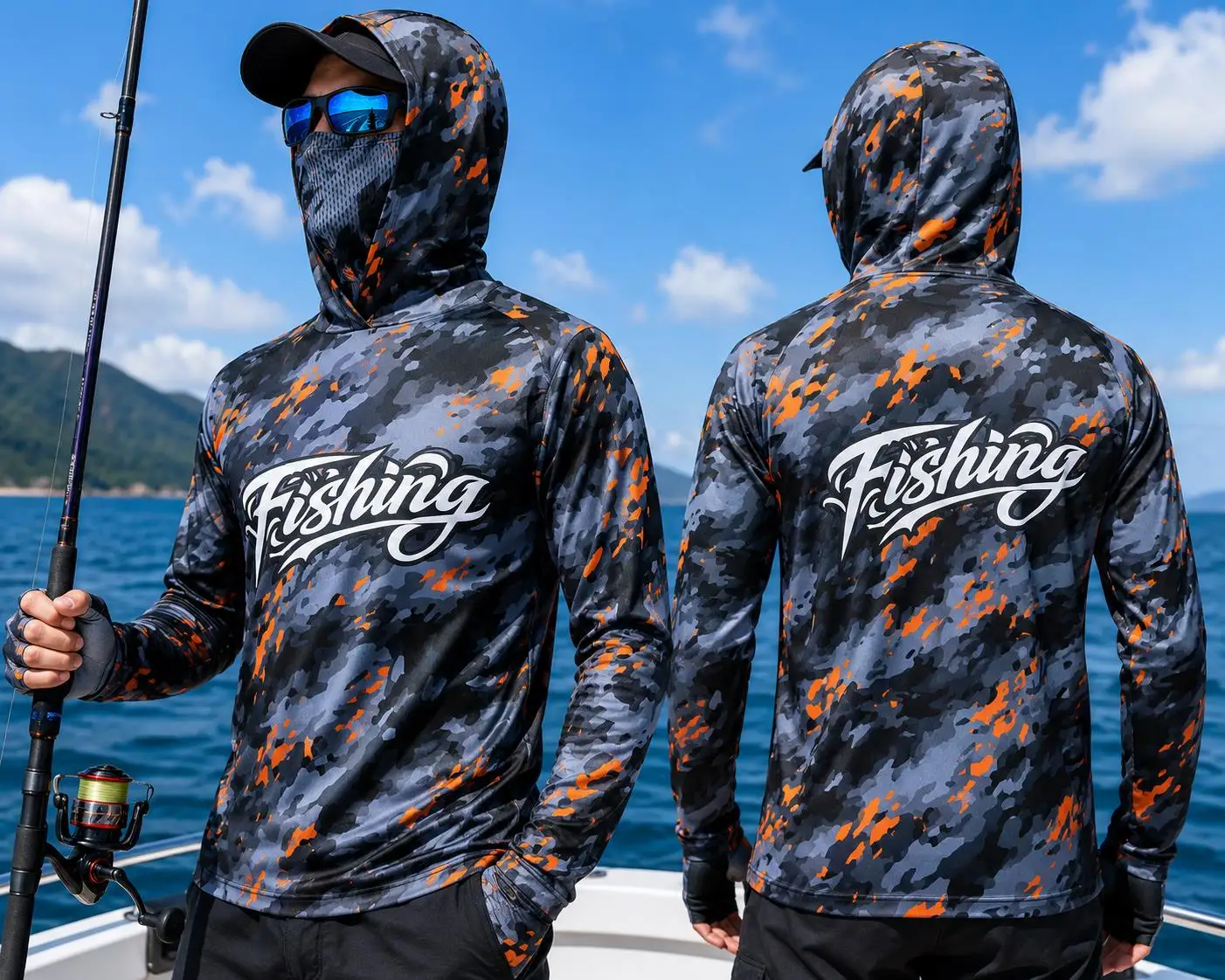 Fishing Shirt Uv Protection - Mens Fishing Hooded Shirt UPF50 Sun